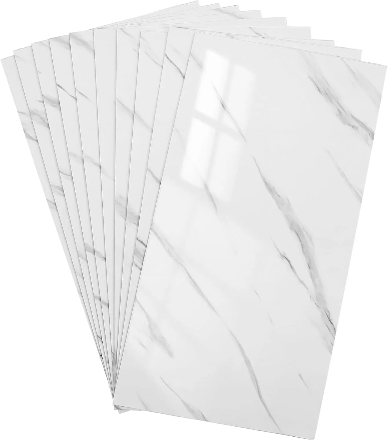 Panneaux muraux autocollants (10 pcs) - Carreaux Marbre MARMO STATUARIO - 30cmx60cm بديل الرخام - SQES