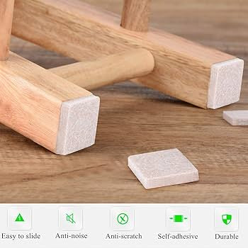 Application patin feutre beige sur meuble
