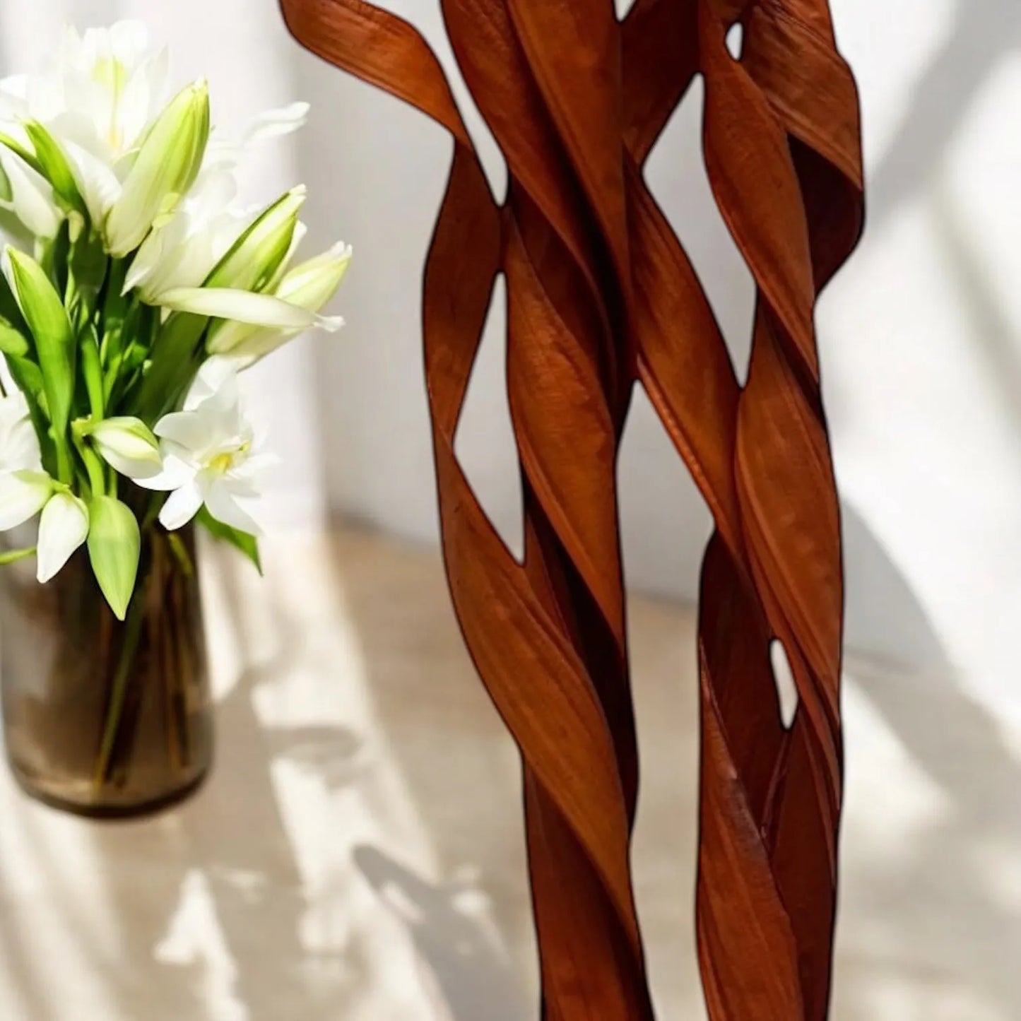 Palme bouclé pour decoration interieur 1,5m marron 10branches - SQES