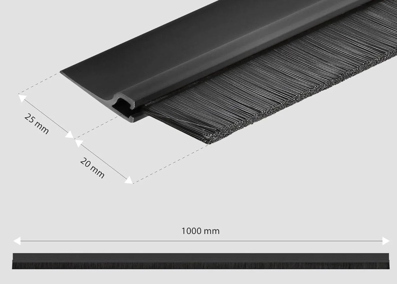 BOSS TAPE Boudin de Porte MARRON, Baguette à brosse en PVC Adhésive - SQES