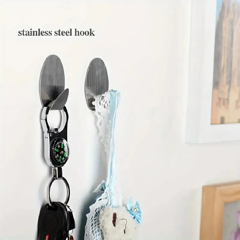 BOSS TAPE Crochet Mural auto adhésif inox sans percer de trous (2pcs) 33mmx44mm - SQES