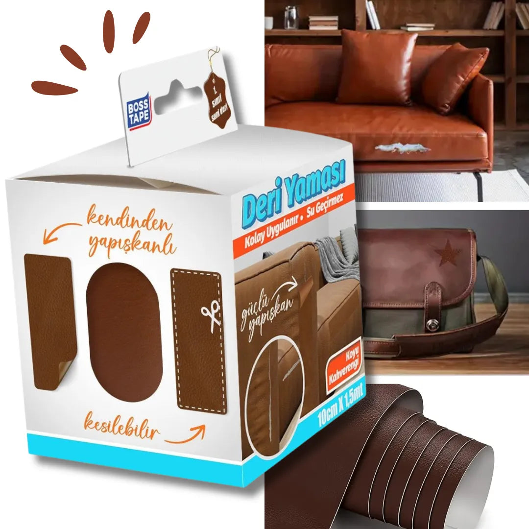 BOSS TAPE Patch auto adhésif en cuir 100mmx1.5m Marron - SQES