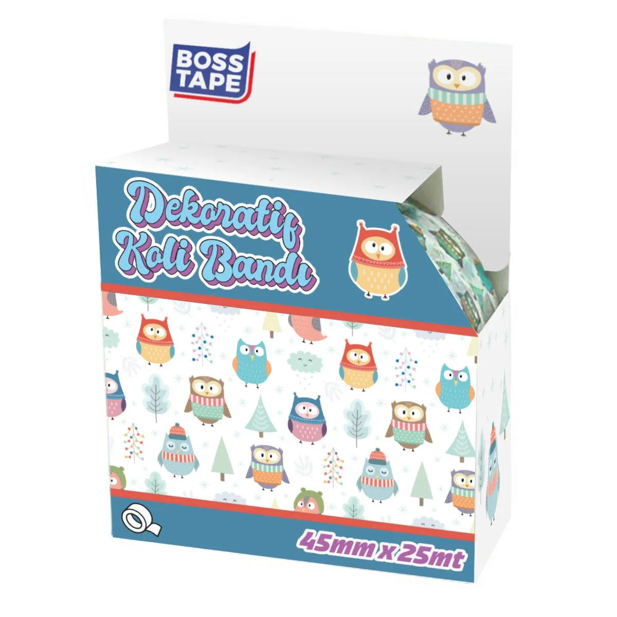 BOSS TAPE Ruban adhésif Décoratif 45mmx25m HIBOU - SQES