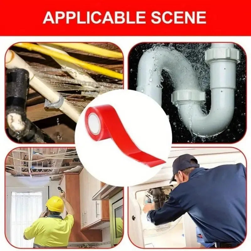 BOSS TAPE Ruban de Réparation Auto Amalgamant pour l'Étanchéité et l'Isolation de Tuyaux et Câbles 25mmx1.5m - SQES