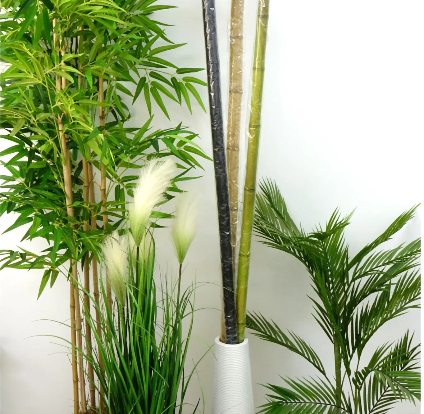 Bambou naturelle vert, titeur de plante, tige 1,8m, lot de 10pcs - SQES