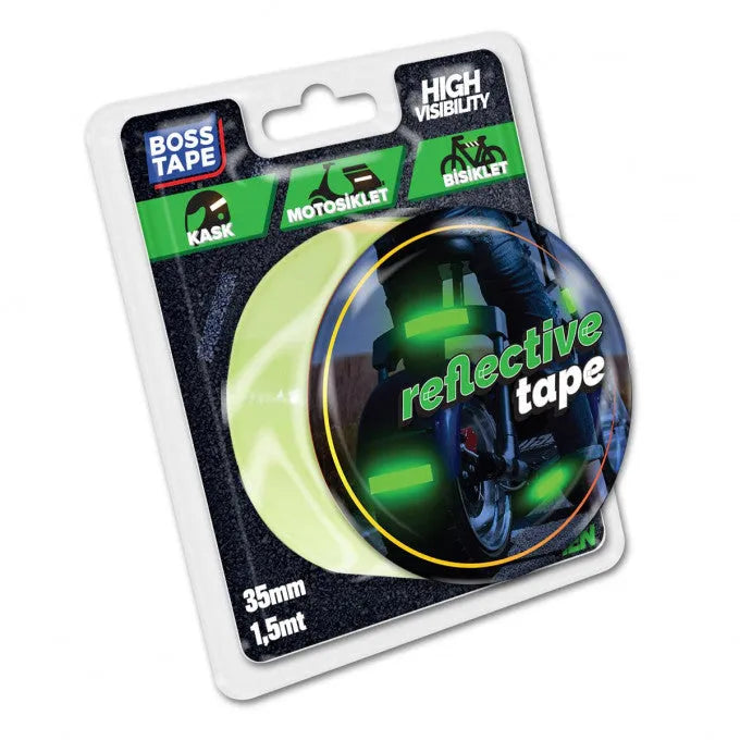 BOSSTAPE Bande réfléchissante VERT FLUO 35 mm x 1,5 mt - SQES