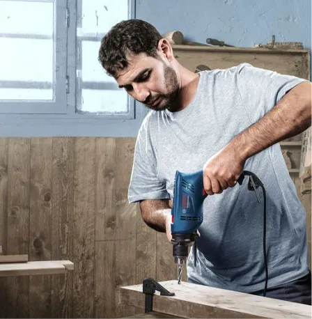 Perceuse à percussion - Professionnel - 570 W + Meche + Vis + Cheville - BOSCH TUNISIE - SQES