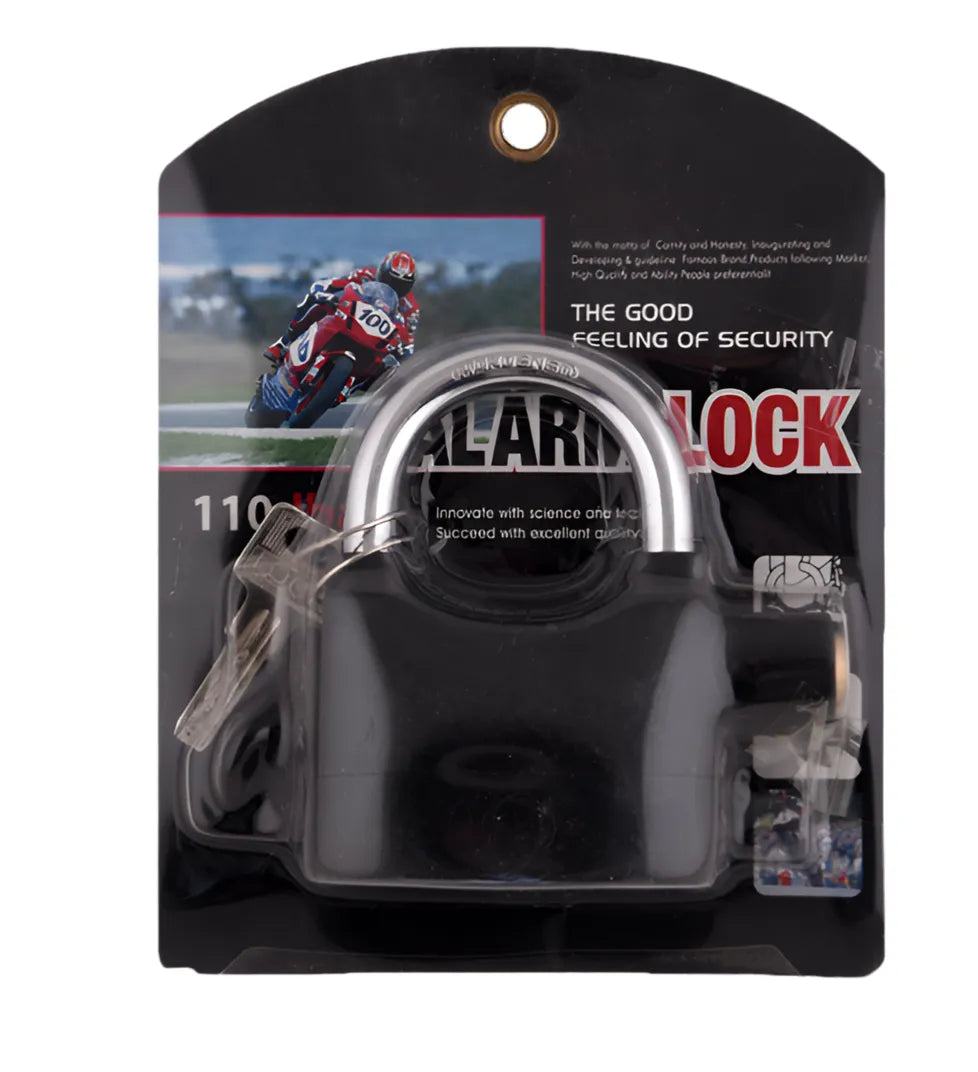 Cadenas alarme anti vol 110 dB, 9,8 x 7,1 x 3,35 cm, noir - SQES