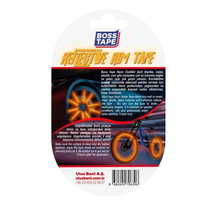 BOSS TAPE Néon de Jante ORANGE 7mmx7m - SQES