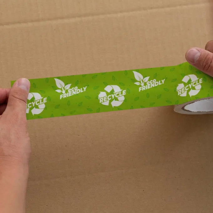 BOSSTAPE Ruban emballage Cartons écologique, Recyclage Vert 66mt x 50mm - SQES