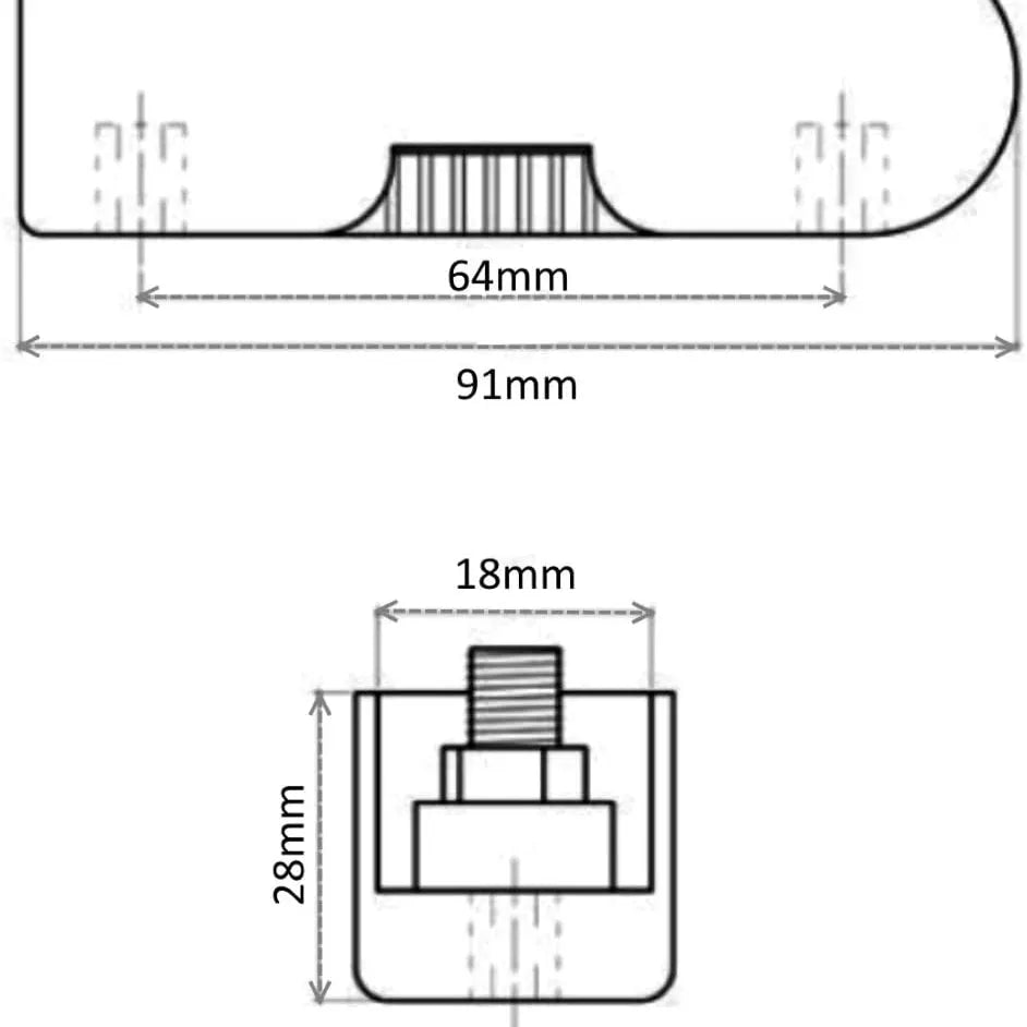 Patin pour panneau MDF avec glissière réglable - 10 Sabot 19mmx90mm - SQES