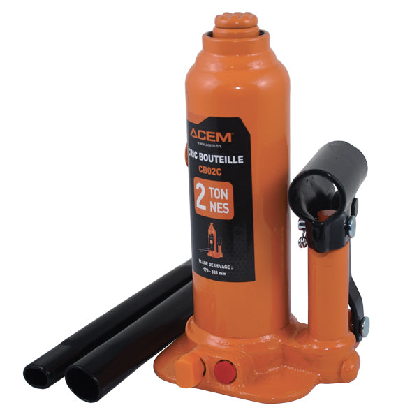 Cric Bouteille Hydraulique ACEM® 2T - Compact et Puissant - 178mm
