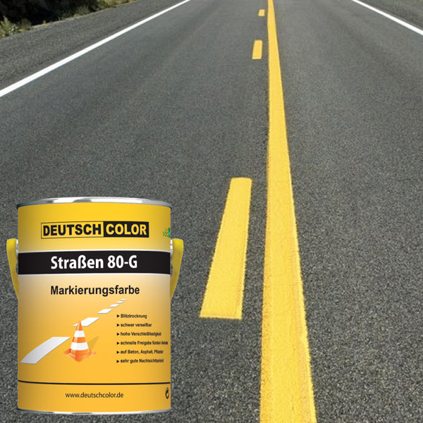 DEUTSCH COLOR Straßen 80-G - Peinture Marquage Routier Acrylique Séchage Rapide 8kg