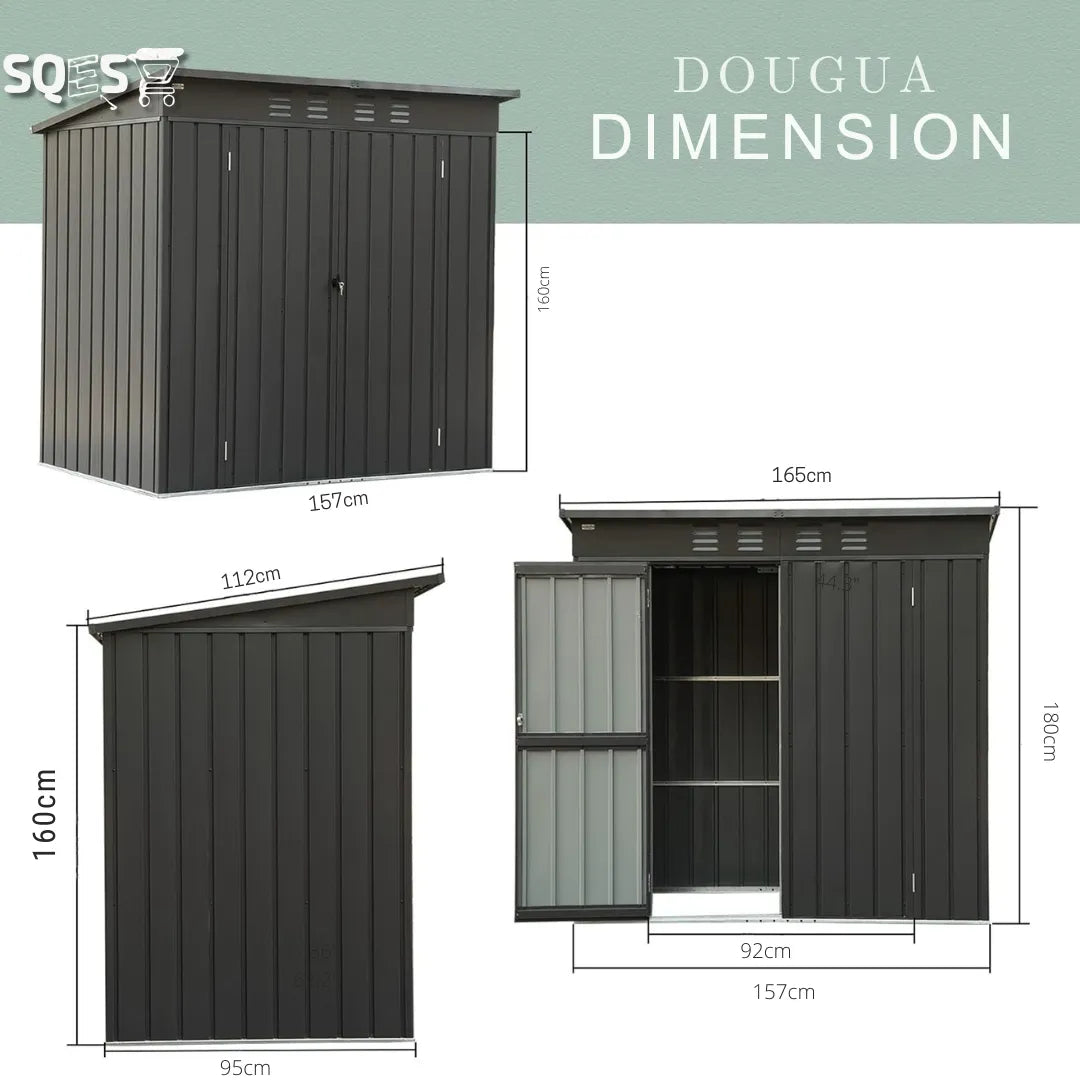 DOUGUA Abri de jardin en métal avec toit incliné - SQES