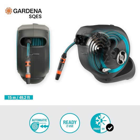 Dévidoir Automatique Mural RollUp S 15 m GARDENA