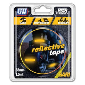 BOSSTAPE Bande réfléchissante JAUNE 35 mm x 1,5 mt - SQES
