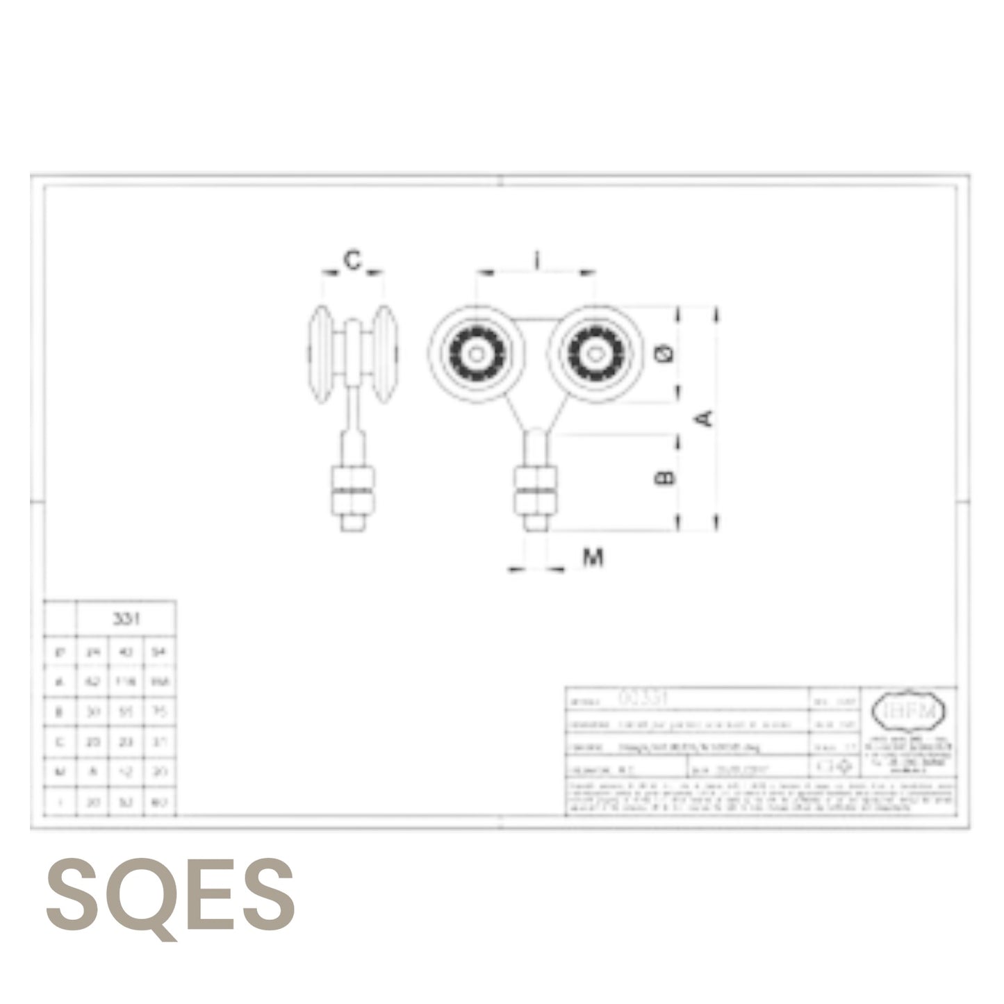 IBFM Chariot Portail 4 Roues 54mm - Accessoire pour Portail Coulissant Lourd