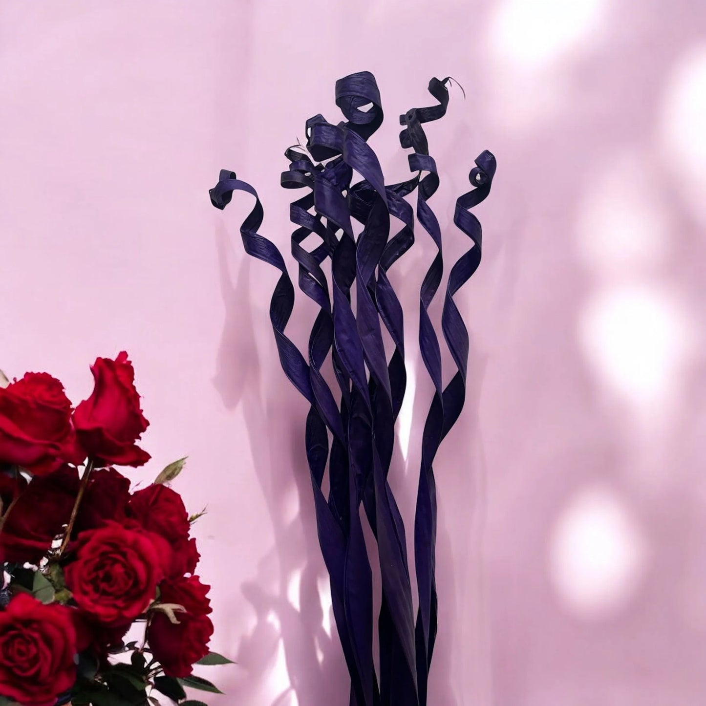 Palme bouclé pour decoration interieur 1,5m mauve 10branches - SQES