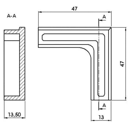 Embout 40×40 cornière - 20pcs NOIR - SQES