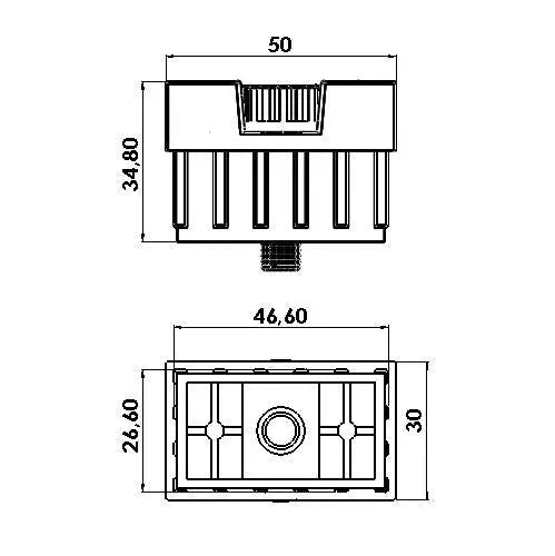 Embout avec glissière réglable pour meuble - 10 pcs 50mmx30mm NOIR - SQES