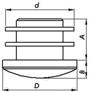 Embout intérieur pour tube Rond - 20 bouchons NOIR en PEHD - SQES