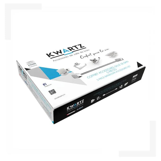 Ensemble accessoires Salle De Bain - En plastique chrome - 5 Pièces - SQES