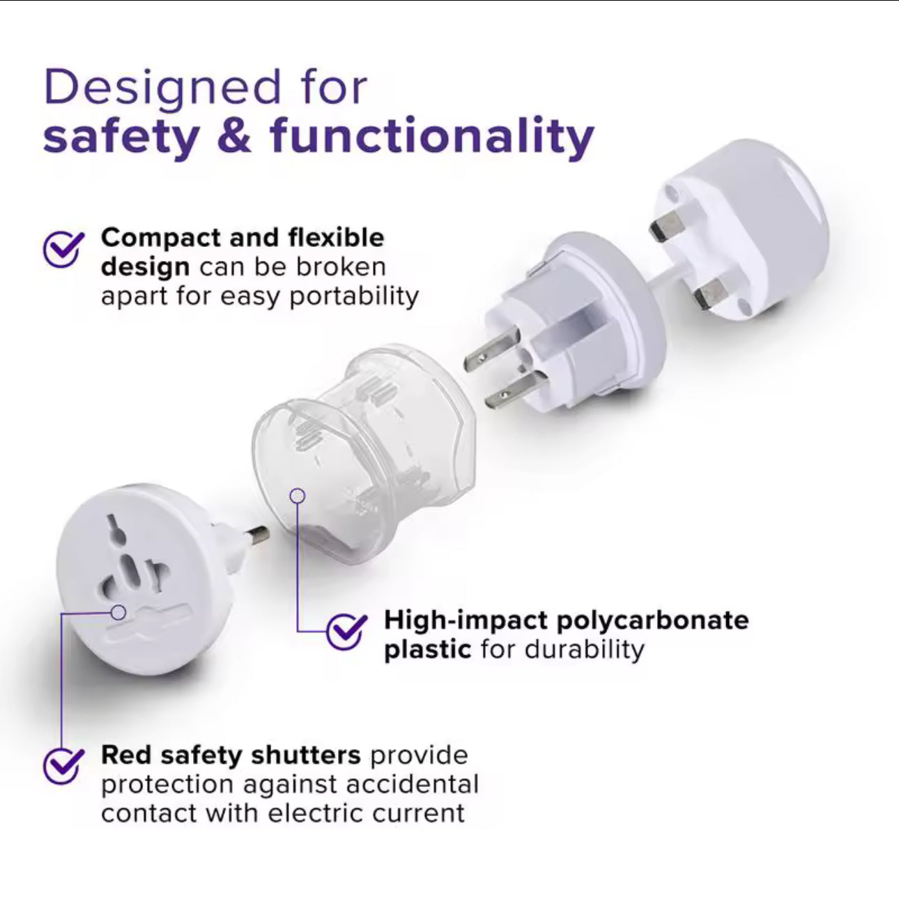 Adaptateur de Voyage Universel Tout-en-Un – Compatible Monde Entier