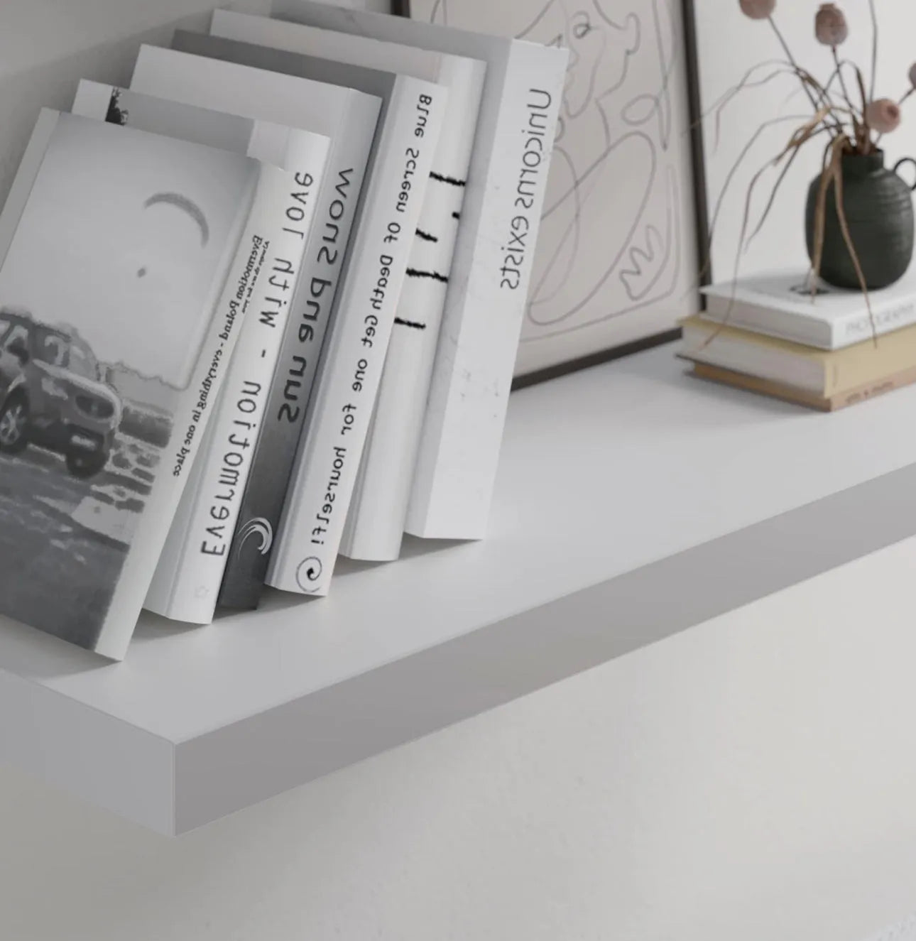 Étagère Flottante épaisseur 18mm - Tablette à Fixation invisible BLANC - SQES