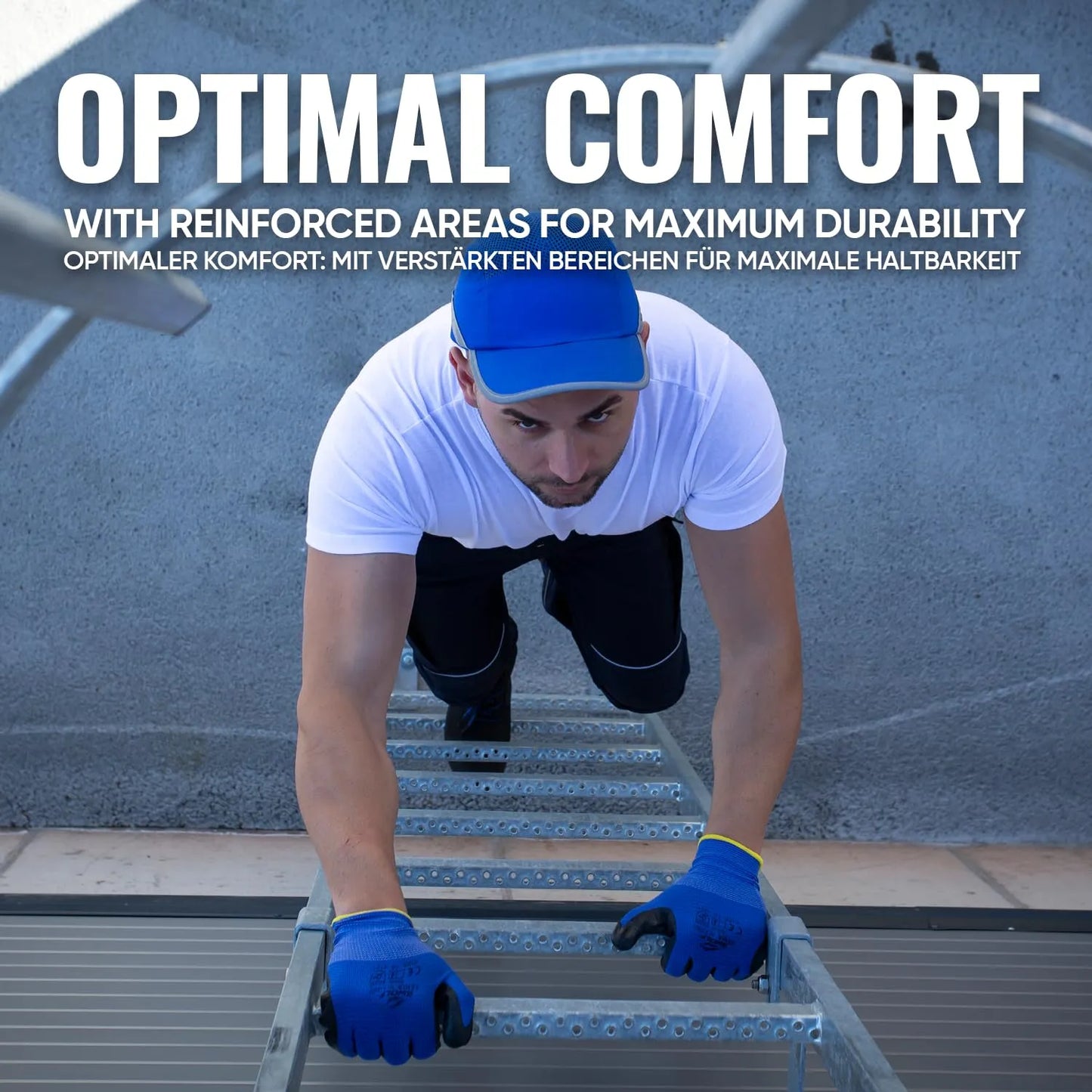 Gants de travail - Gants en nitrile BLEU - Beybi - SQES