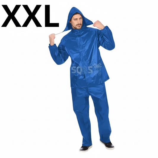 Ensemble imperméable de pluie Veste + Pantalon, Bleu Marine, XL