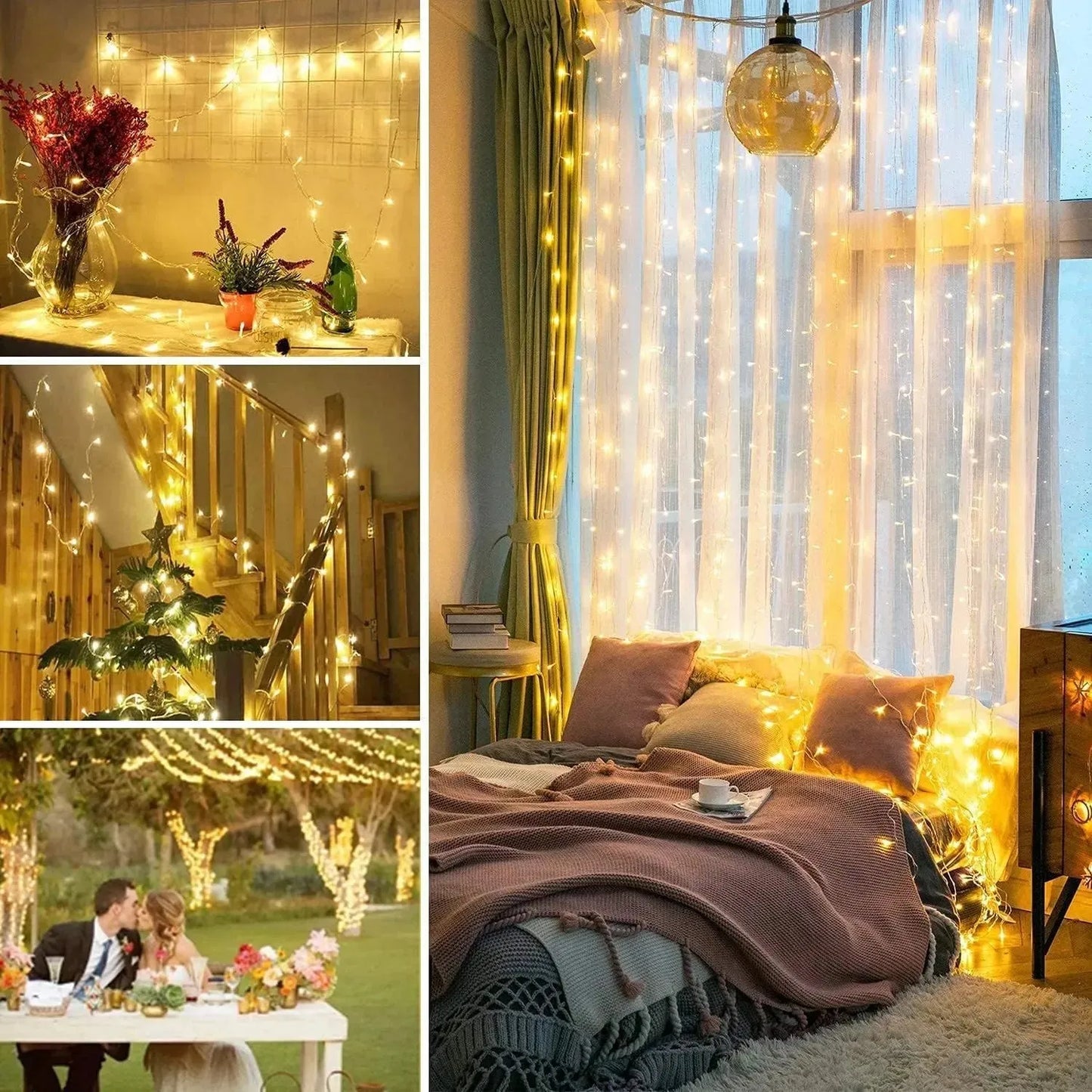 Guirlande De Fête Lumineuse Décorative - 20 M - Jaune - SQES
