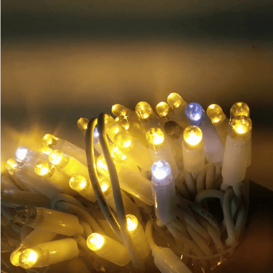 Guirlande lumineuse LED d'extérieur étanche IP65, avec fil en caoutchouc blanc WW 10m, 100led - SQES