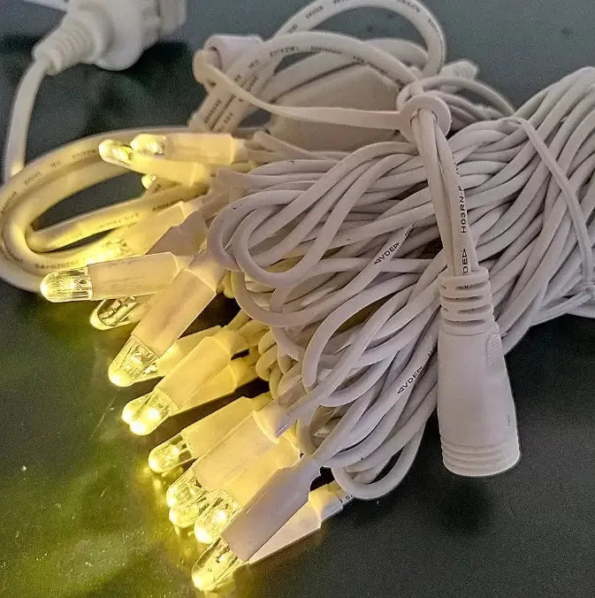 Guirlande lumineuse LED d'extérieur étanche IP65, avec fil en caoutchouc blanc WW 10m, 100led - SQES