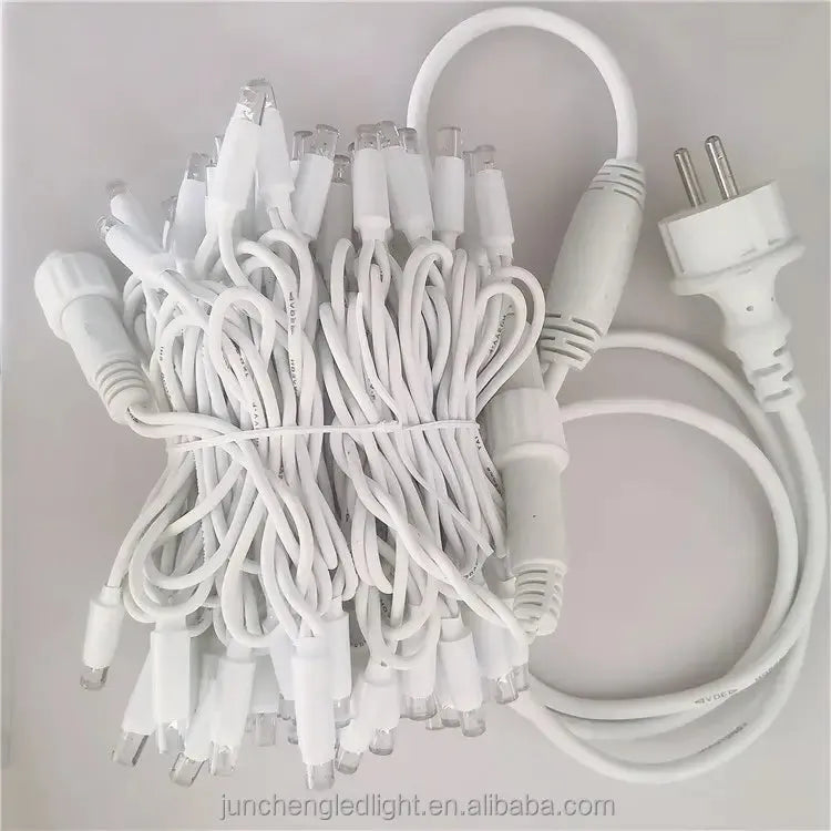 Guirlande lumineuse LED d'extérieur étanche IP65, avec fil en caoutchouc blanc WW 10m, 100led - SQES