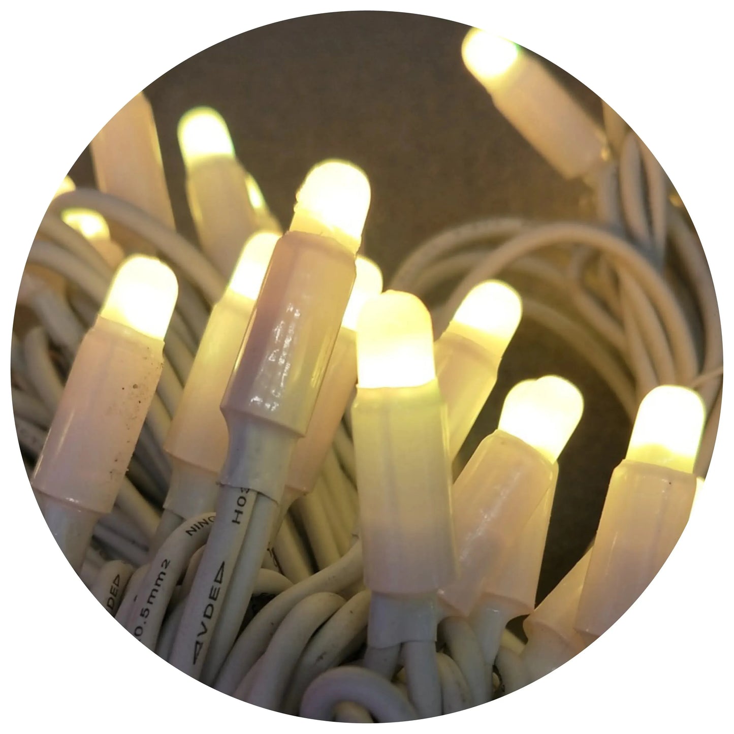 Guirlande lumineuse LED d'extérieur étanche IP65, avec fil en caoutchouc blanc WW 10m, 100led - SQES