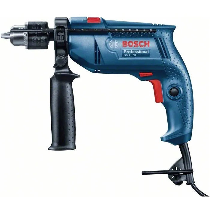 Perceuse à percussion - Professionnel - 570 W + Meche + Vis + Cheville - BOSCH TUNISIE - SQES