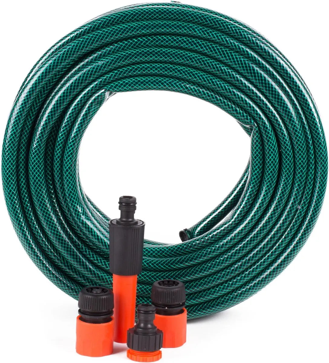 Kit complet de tuyau d'arrosage / tuyau d'arrosage vert 15 mètres - Jusqu'à 20 bar - Matériel de jardinage - Tuyaux d'arrosage - SQES