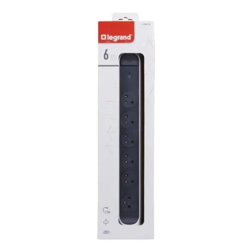 Rallonge multiprise avec bloc rotatif de 6 prises 2P+T Surface , interrupteur , parafoudre et cordon longueur 1,5m - SQES