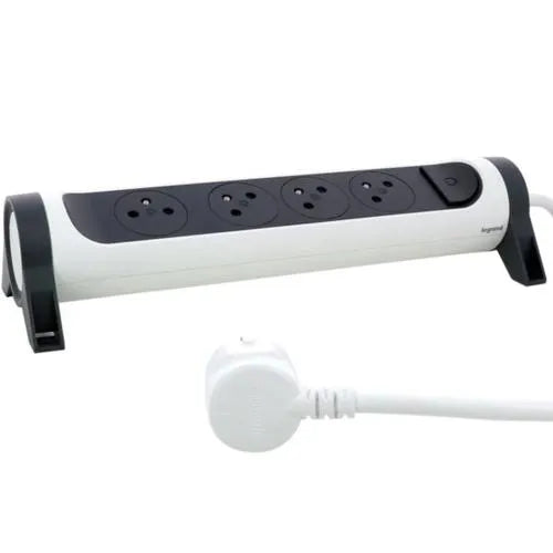 Rallonge multiprise avec bloc rotatif de 4 prises 2P+T Surface , interrupteur et cordon longueur 1,5m - SQES