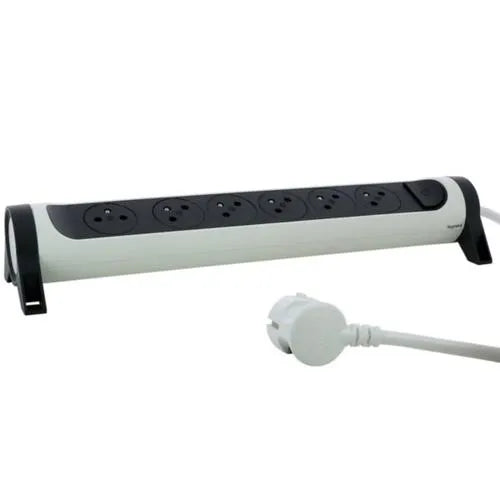 Rallonge multiprise avec bloc rotatif de 6 prises 2P+T Surface , interrupteur et cordon longueur 1,5m - SQES