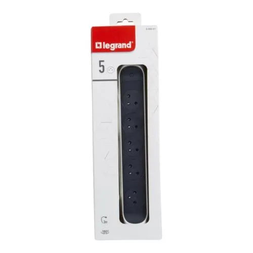 Rallonge multiprise avec bloc rotatif de 5 prises 2P+T Surface , interrupteur et cordon longueur 3m - SQES