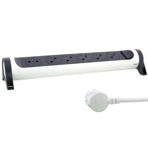 Rallonge multiprise avec bloc rotatif de 6 prises 2P+T Surface , interrupteur et cordon longueur 3m - SQES