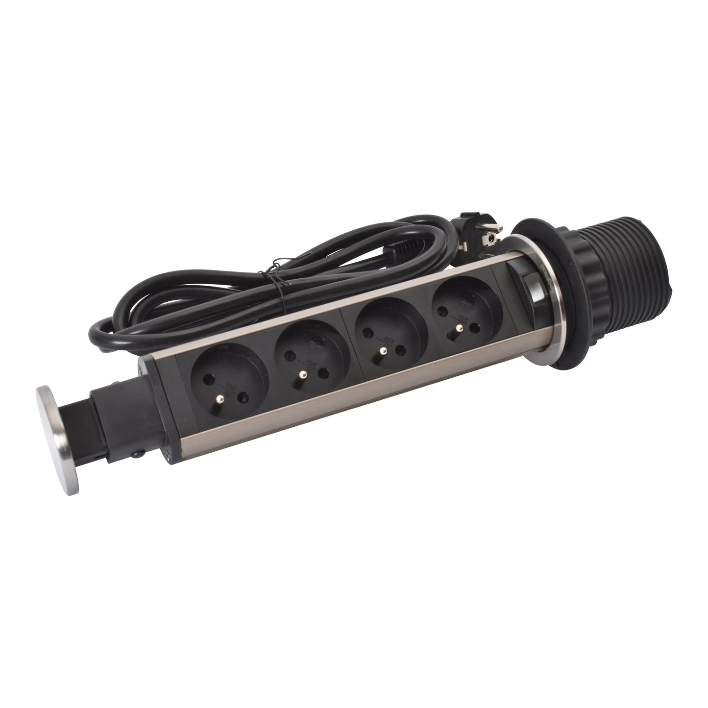 Incara Tower 60 Ø60mm à encastrer dans mobilier avec 4 prises 2P+T avec cordon - SQES