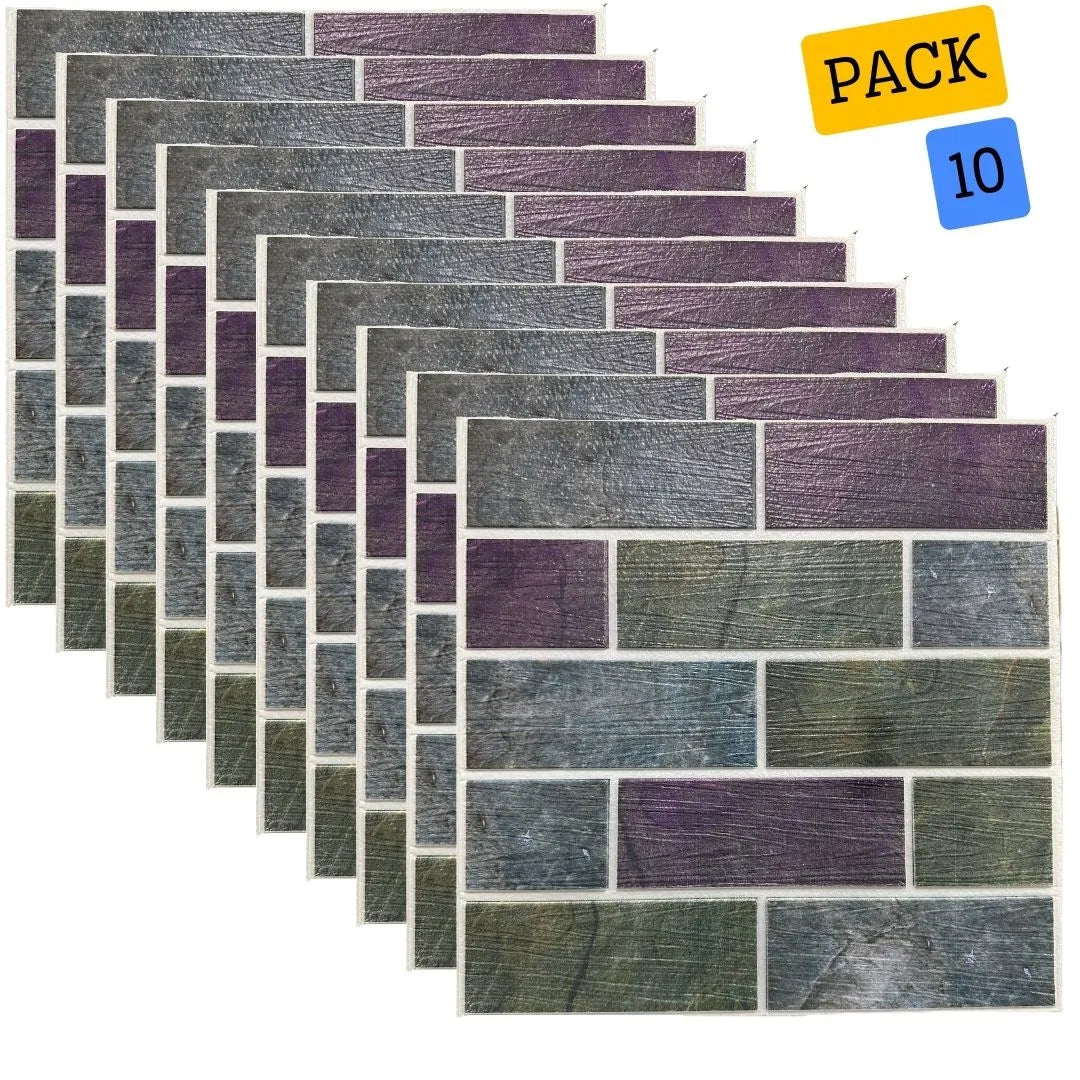 Lot de 10 Panneaux Mural Adhésif - Imitation pierre naturelle 3D - 35*35*0.8 cm (N°11) - SQES