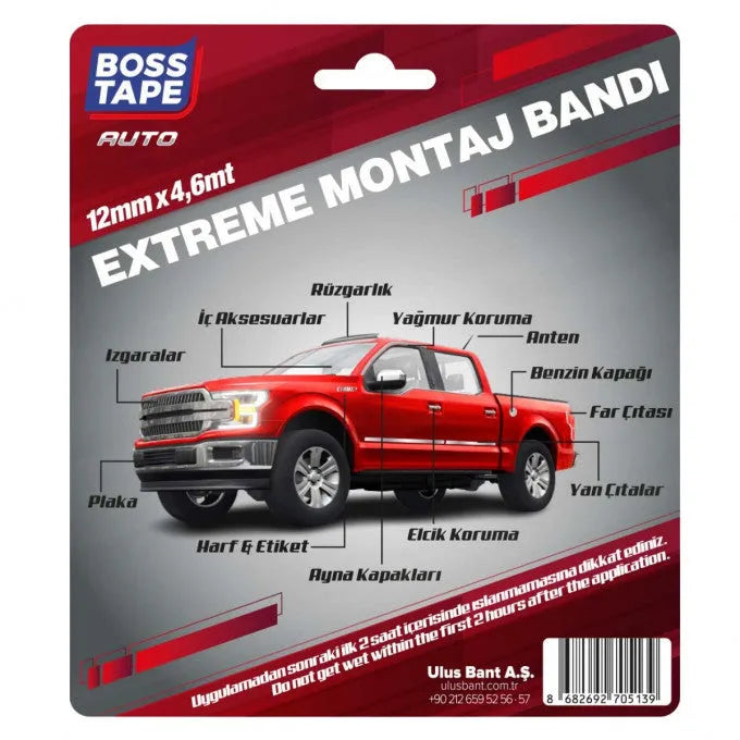 BOSS TAPE Ruban adhésif pour accessoire de véhicule conditions extreme 12mmx4,6mt - SQES