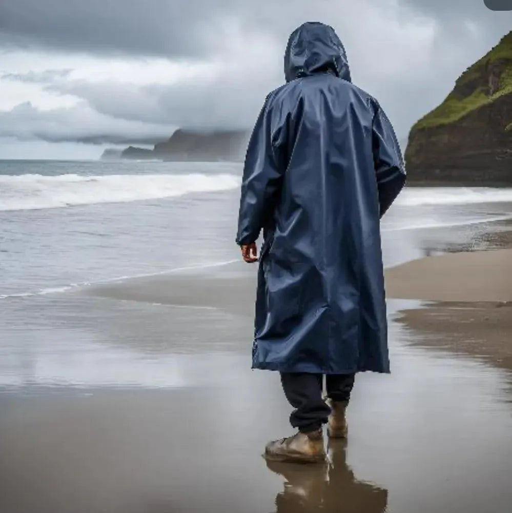 Manteau Imperméable Bleu Marine, Manteau de protection Anti Pluie XXL - SQES