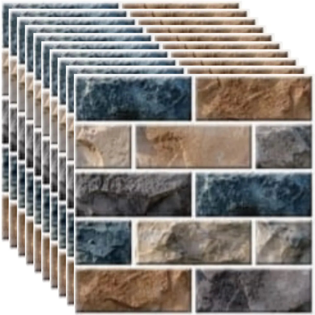 Lot de 10 Panneaux Mural Adhésif - Imitation pierre naturelle 3D - 35*35*0.8 cm (N°01) - SQES