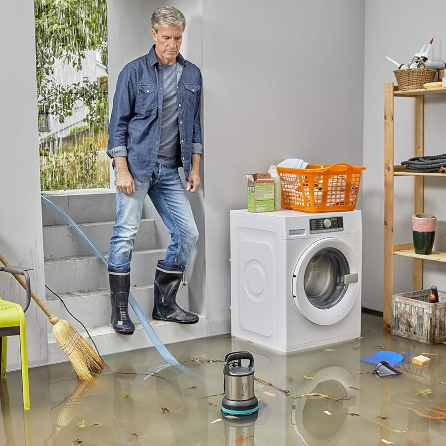 Pompe d'Évacuation pour Eaux Chargées 16000 GARDENA