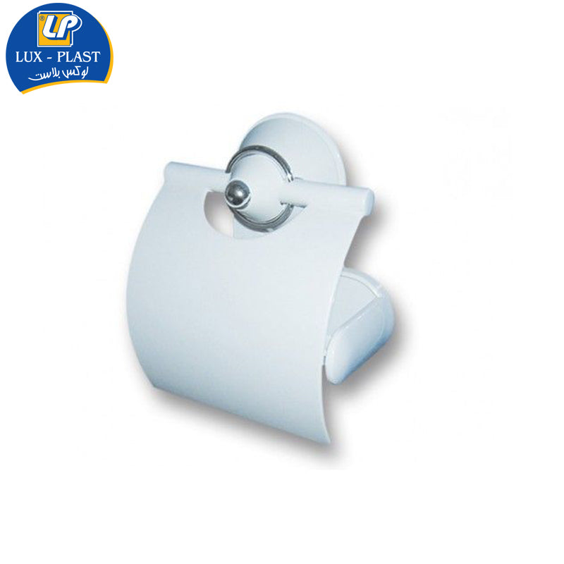 Porte papier Toilette en Plastic Mural ,Blanc - Chrome - LUXPLAST
