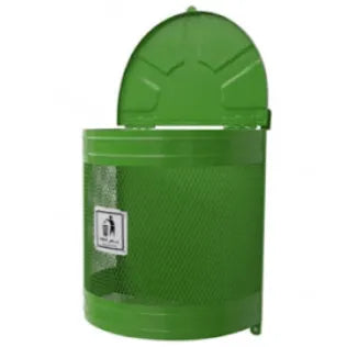 Poubelle murale avec couvercle 55 litres - Poubelle demi rond avec couvercle murale - SQES